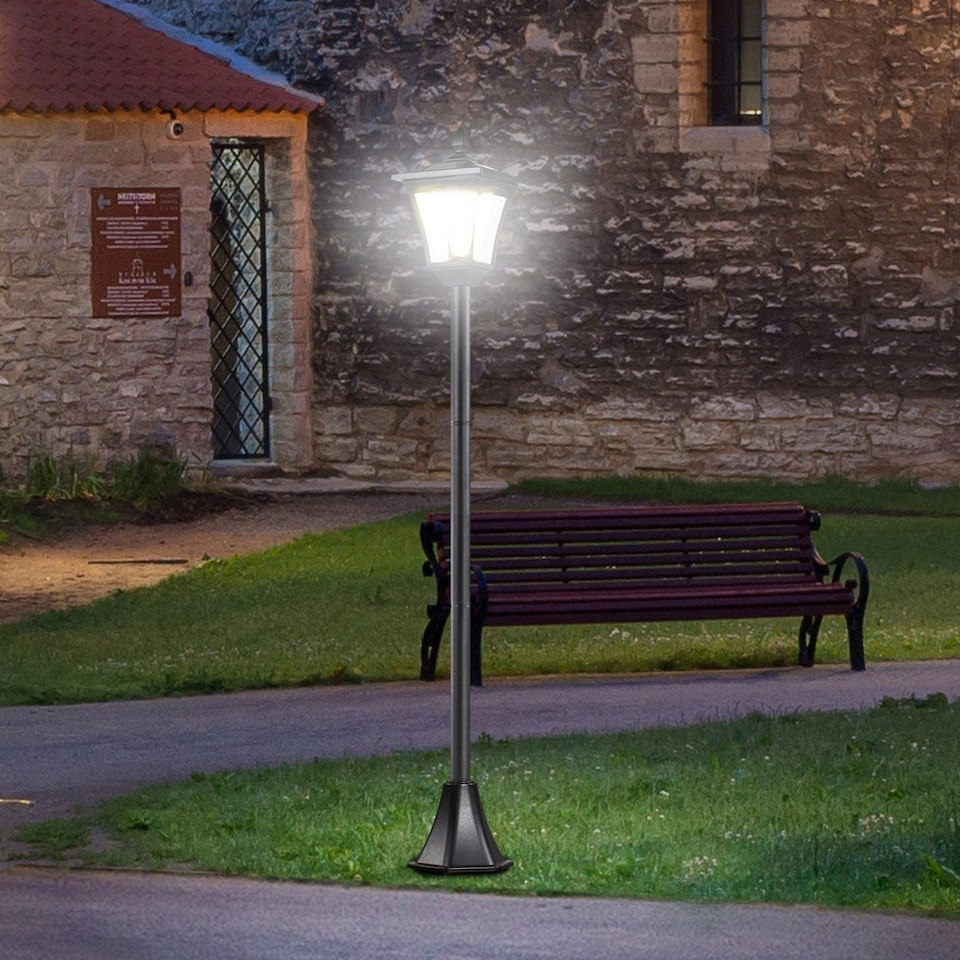 image 1 of Outsunny Outdoor Garden Solar Light with Base IP44 Optical Control Dimmable