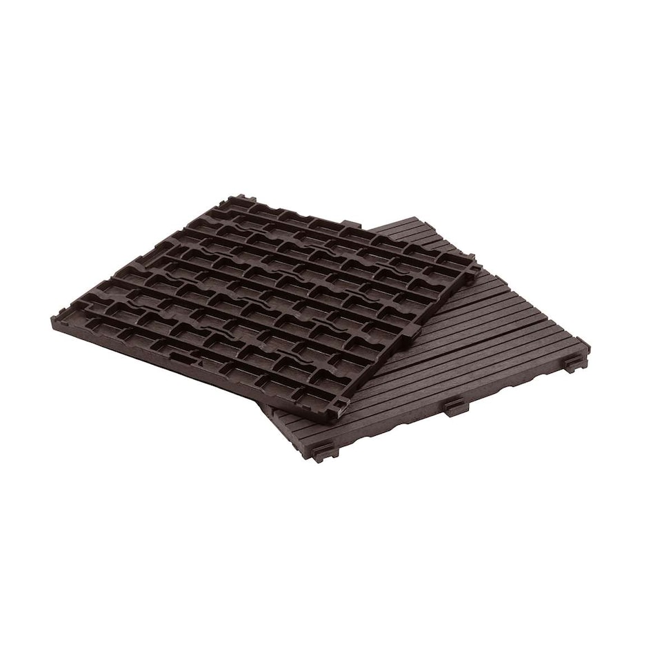 image 1 of Cosmo Garden Patio Cosmopolitan Decking Tiles - Brown | Brown | Pack of 40