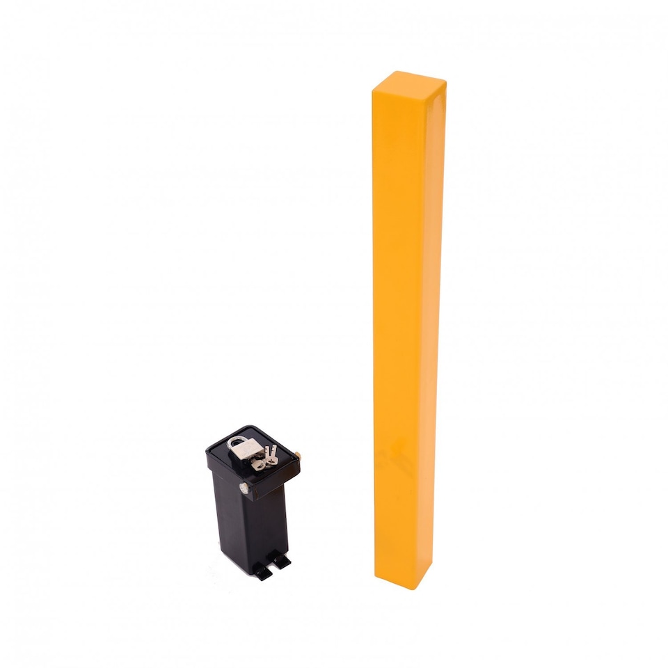 image 1 of Removable Locking Security Post Parking Space Bollard Barrier | Yellow