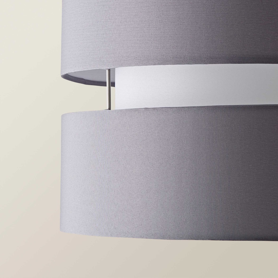 image 1 of ValueLights Sophia Small Grey 2 Tier Ceiling Light Shade & Bulb | Grey