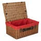 image 1 of 56cm Double Steamed Wicker Picnic Basket with Lining Red | Red | One Size