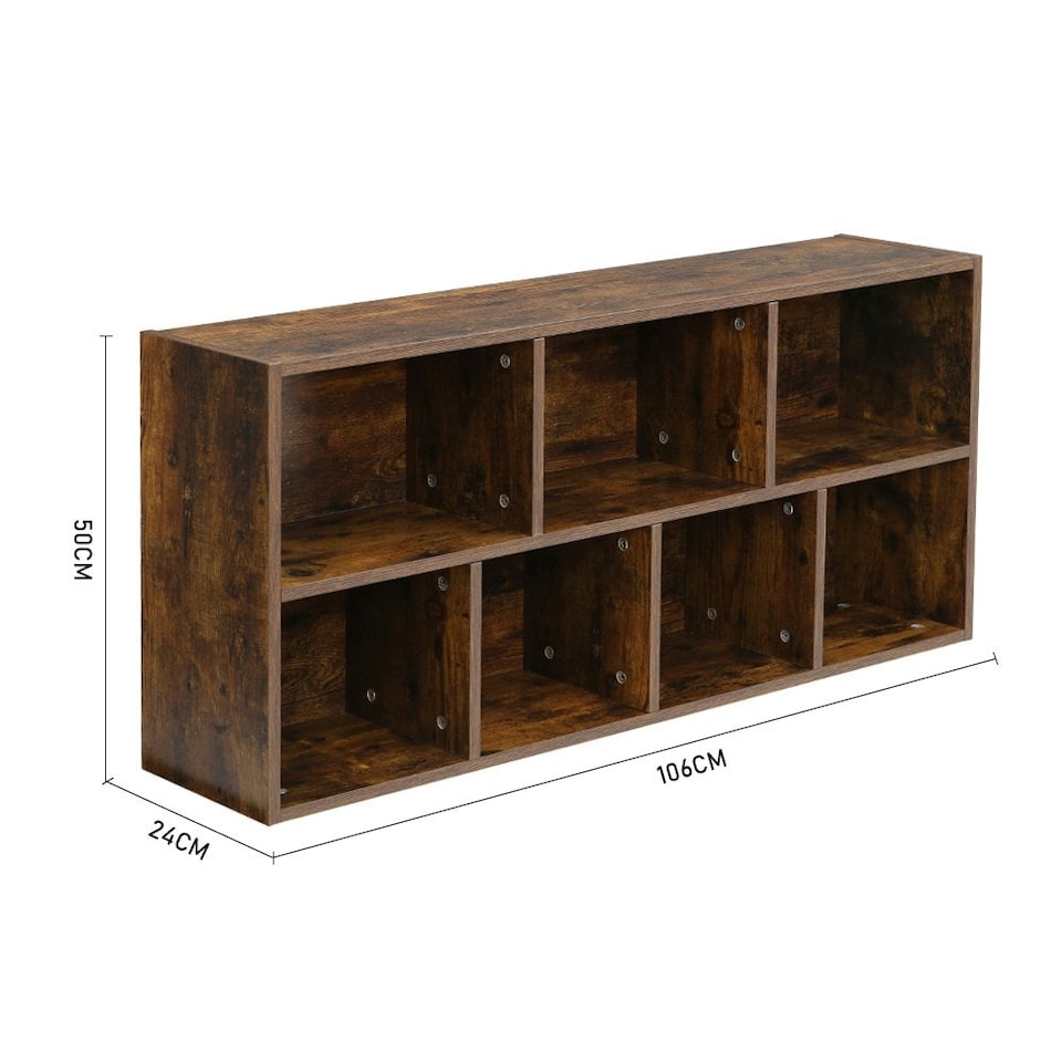 image 1 of Living and Home Cube Wooden Bookcase Organizer Storage Shelving Unit | Brown