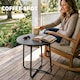 image 6 of Outsunny Metal Garden Side Table, 48 cm Round Outdoor Table | Grey | Dark Grey | 48 x 48 x 51 cm