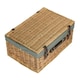 image 2 of 51cm Buff Wicker Picnic Basket with Lining Grey | Grey | One Size