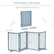 image 3 of PawHut Freestanding Pet Gate w/ 2 Support Feet for Doorways Stairs Blue Grey