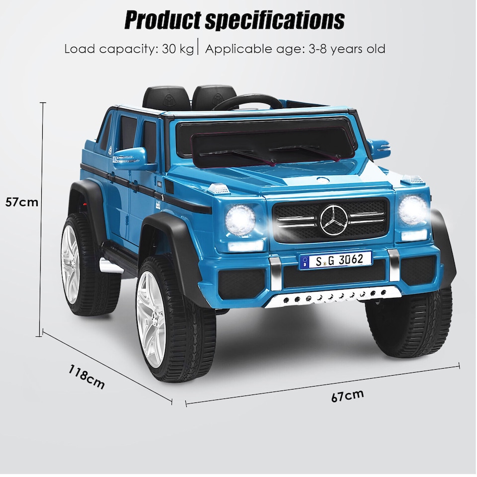 image 1 of COSTWAY Kids Car Licensed Mercedes Benz Toy Car Blue