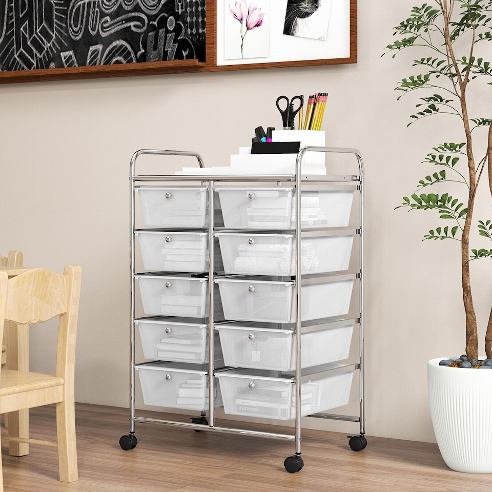 image 1 of COSTWAY 10 Drawers Home Office Storage Organizer Multi