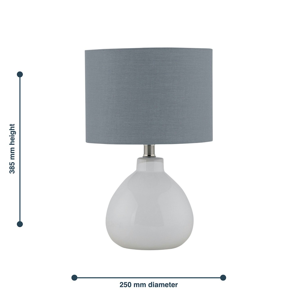 image 1 of First Choice Lighting Tuscan White Ceramic Lamp with Grey Shade White | Grey