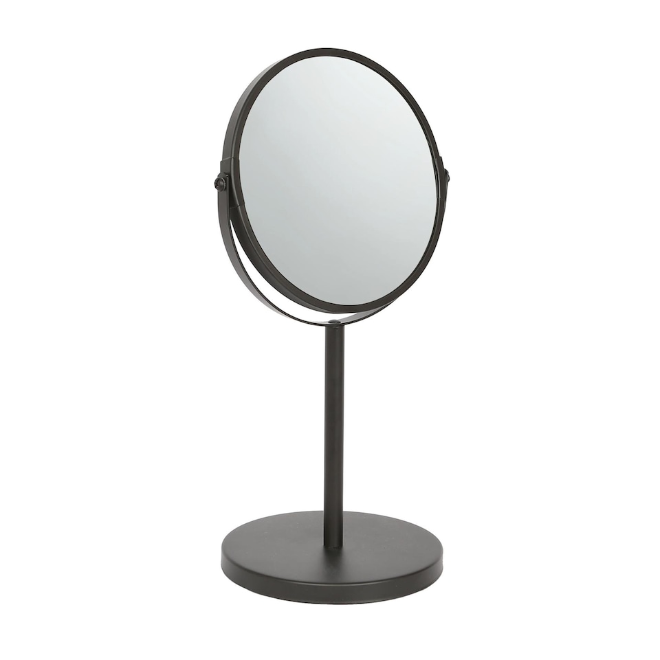 image 1 of Harbour Housewares Pedestal Mirror - 18.5cm x 34.5cm - Black | Black | Black