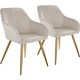 image 1 of Chair Marilyn with Velvet Cover, Gold Steel Legs and Plush Padding | Grey | taupe/gold | One Size | 2