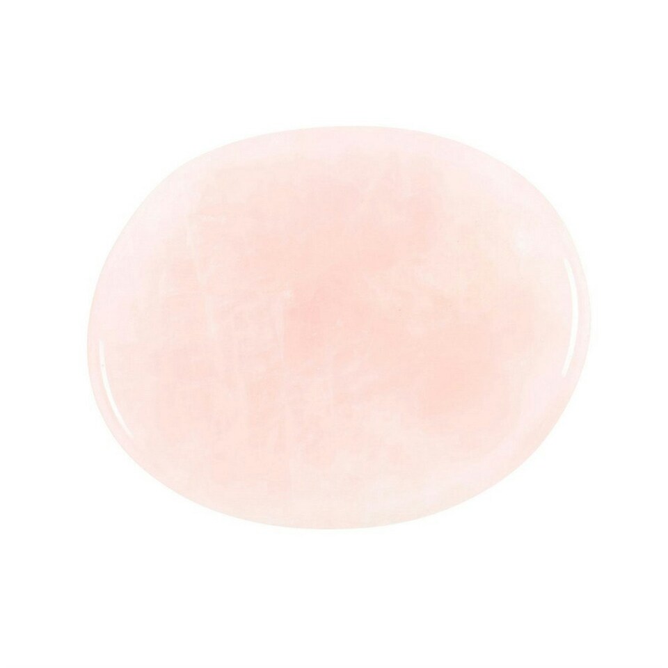 image 1 of Something Different You Are Loved Rose Quartz Palm Stone - Pink/Gold - One Size