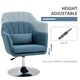 image 3 of HOMCOM Stylish Retro Linen Swivel Tub Chair Steel Frame Cushion Seat Blue