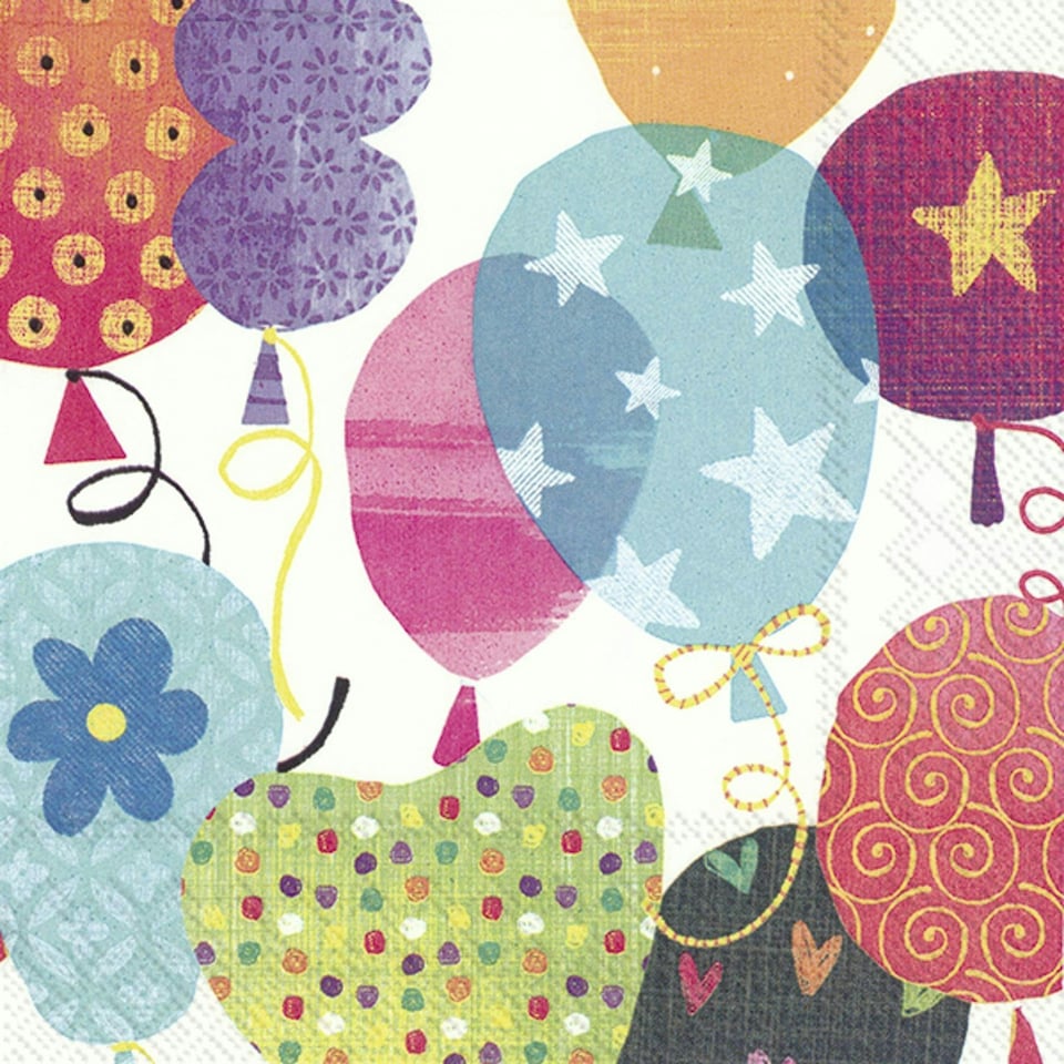 IHR Lunch Napkins Balloons 33cm 3ply 20 Pack