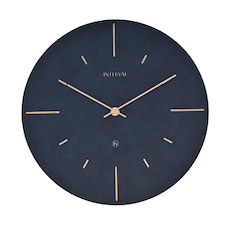 Interval Resin Wall Clock 30cm - Navy & Gold Blue | Navy