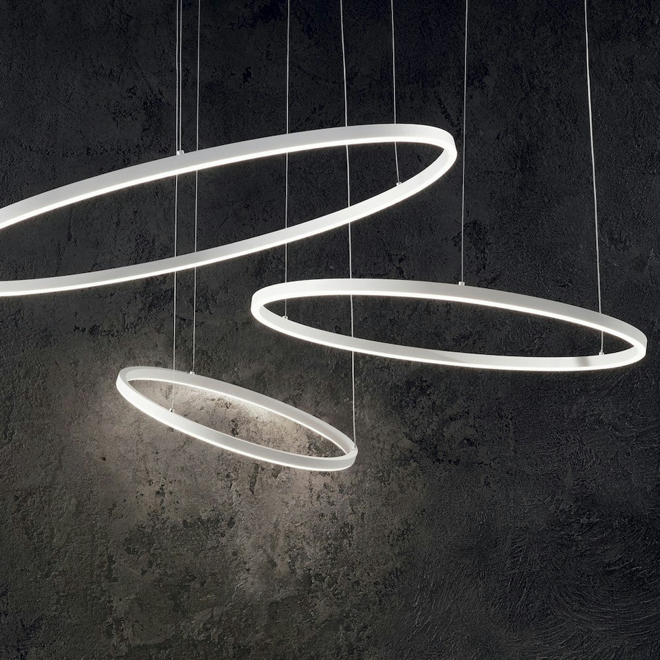 image 1 of Oracle Slim 70cm Non Dim 3000K Round Integrated LED Ceiling Pendant Lamp White