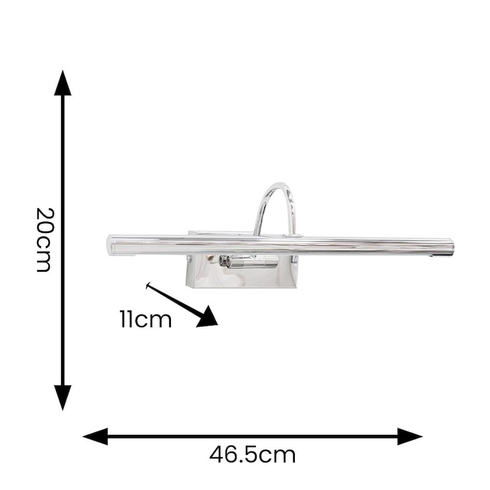 image 1 of ValueLights Alana Chrome IP44 Integrated LED Picture Wall Light | Chrome