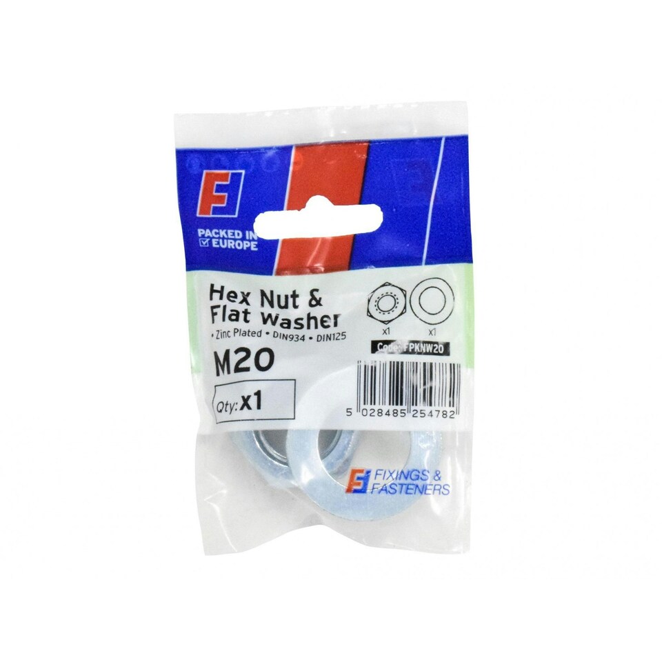 Forgefix Nut & Washer, Forgepack - Multi Colour - M20