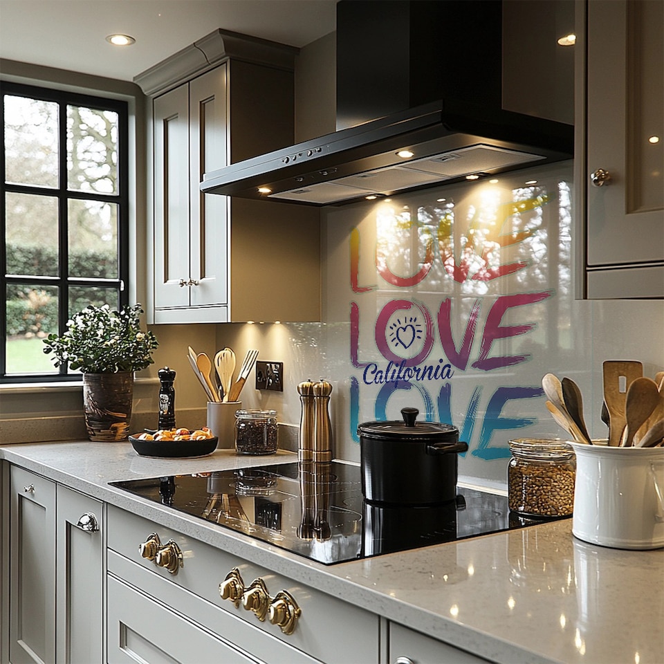 image 1 of Love California Splash Back | White