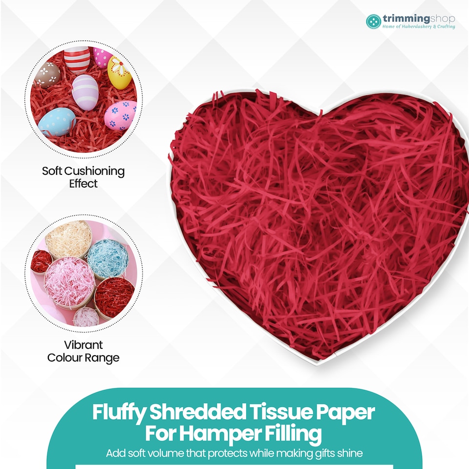 image 1 of Shredded Tissue Paper, Decorative Gift Packaging Hamper Filler - 100G