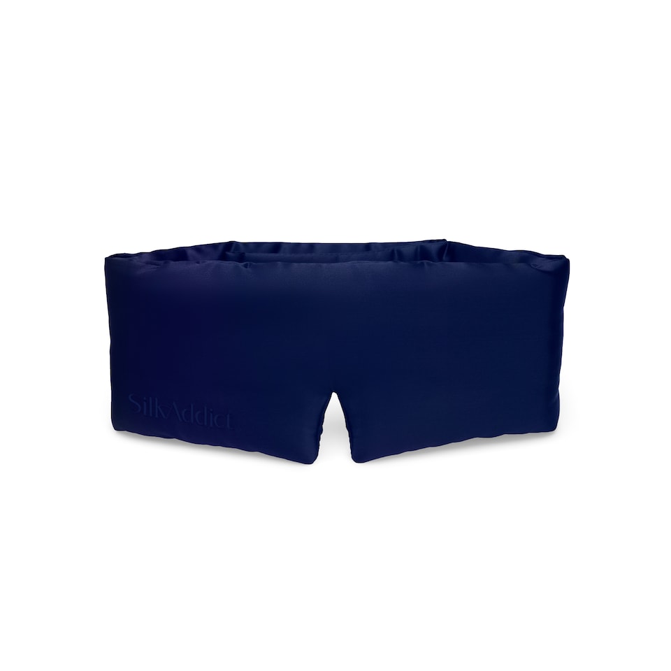 image 1 of Silk Addict 100% Mulberry Silk Sleep Mask – Navy | Blue | 1