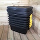 image 3 of 6 x 24L Heavy Duty Storage Boxes, Sturdy, Lockable, Stackable and Nestable Design Storage Chests with Clips in Black