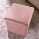 image 3 of OHS Matte Velvet Soft Foldable Cube Footstool Seat Storage Organiser Ottoman Pink | Blush Pink