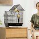 image 7 of PawHut Metal Bird Cage, With Plastic Perch, Swing Ring, Handle, 39 x 33 x 47cm