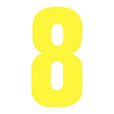 Securit No 8 Hi-Vis Bin Number - Yellow - One Size