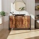 image 5 of Living and Home Double Door U-Shaped Under Sink Cabinet - Walnut Brown 60x30x60cm Brown