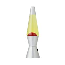ValueLights Razzo Lava lamp Clear Silver Illuminated Decoration and Integrated LED 1W Red Bulb