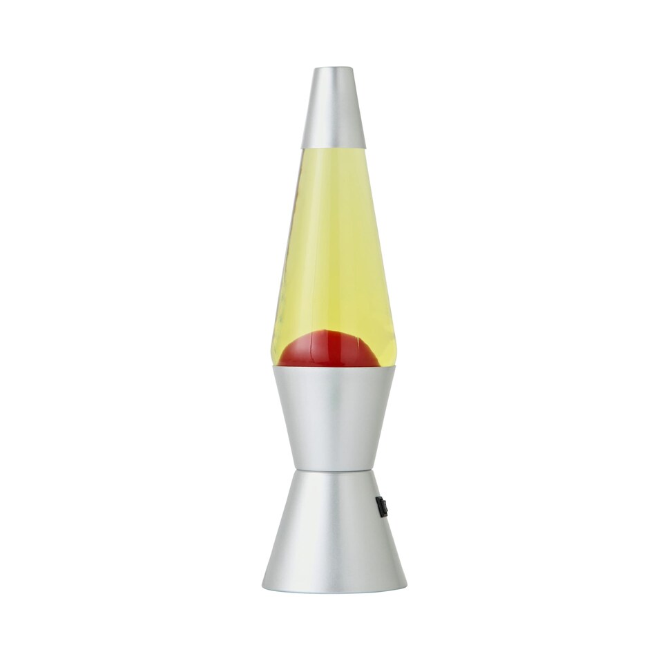 image 1 of ValueLights Razzo Lava lamp Clear Silver Illuminated Decoration and Integrated LED 1W Red Bulb