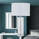 image 6 of Aura - Chrome Table Lamp with White Cut Out Shade Chrome | White