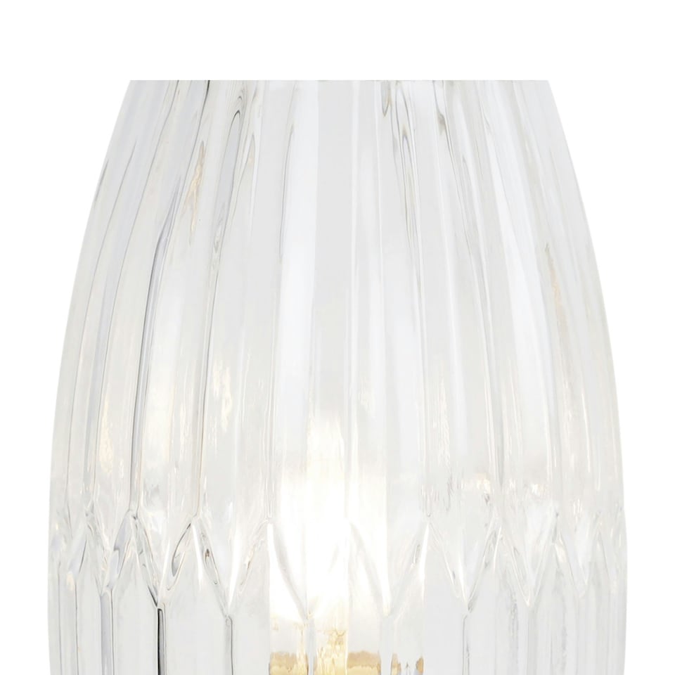image 1 of Facet - Chrome with Clear Faceted Glass Table Lamp Chrome | Clear