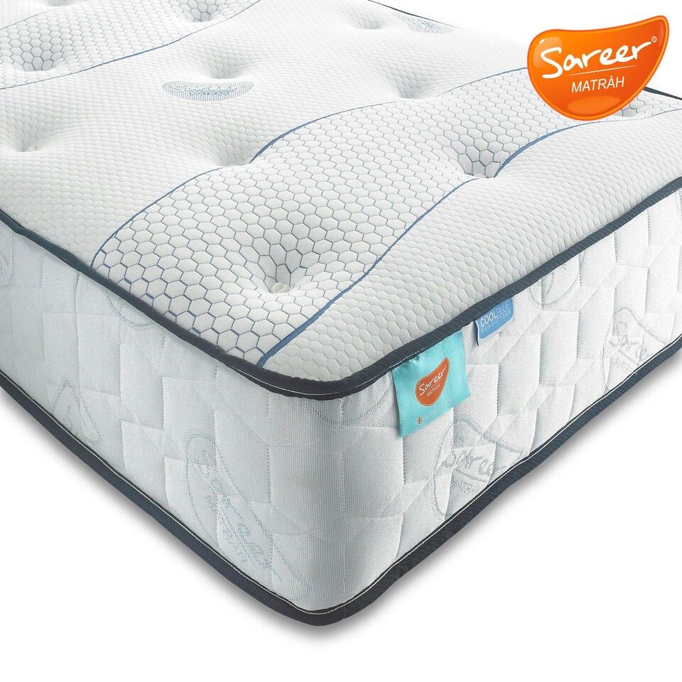 image 1 of Sareer Cool Blue Memory Foam Open Coil Mattress 5FT White | King