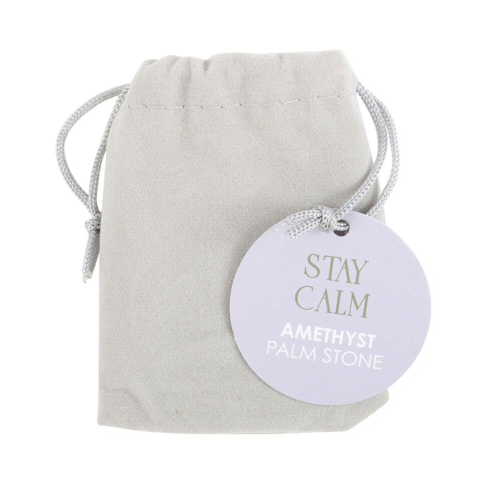 image 1 of Stay Calm Amethyst Crystal Palm Stone - Gems, Crystals & Stones - CE_90523