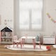 image 8 of ZONEKIZ Kids Table and Chairs, Children Desk with Two Chairs, Three Piece | Pink