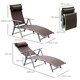 image 7 of Outsunny Sun Lounger Steel Frame Outdoor Folding Chaise Texteline Lounge Chair Recliner with Headrest & 7 Levels Adjustable Backrest, Brown