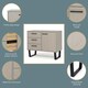 image 2 of Texas 1 Door 3 Drawer Sideboard in Antique Waxed Pine - Industrial Style with Metal Legs | Grey | Grey | One Size | 1