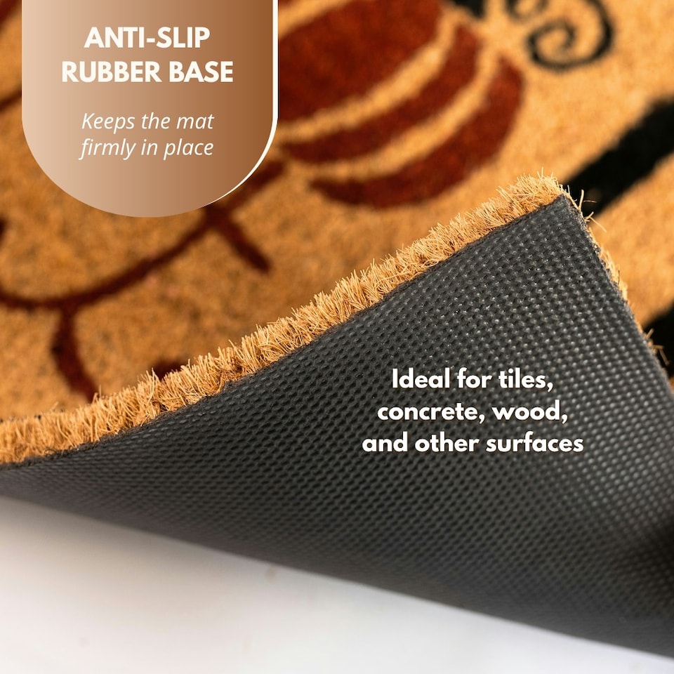 image 1 of Marco Paul Multicoloured Autumn Leaves Coir Doormat 75x45cm Seasonal Entrance Mat