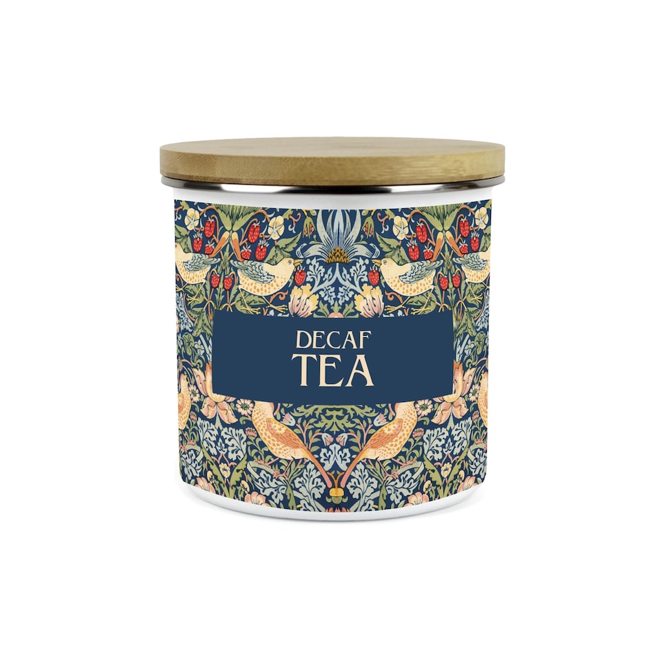 image 1 of Blue Strawberry Thief Large Decaf Tea Canister