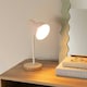 image 1 of ValueLights Woody Blush Pink Metal Dome Shade Wooden Base Desk Task Adjustable Table Lamp