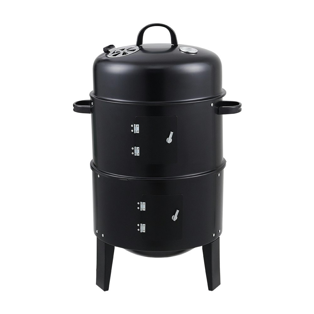 Living and Home Outdoor BBQ Upright Charcoal Smoker Grill