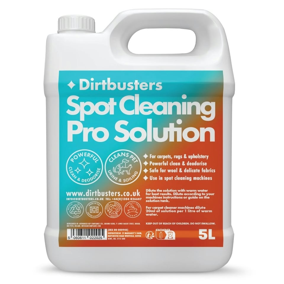 image 1 of Dirtbusters Spot Cleaning Pro Solution (5L) Carpet Cleaning Shampoo for Spot Cleaning Machines