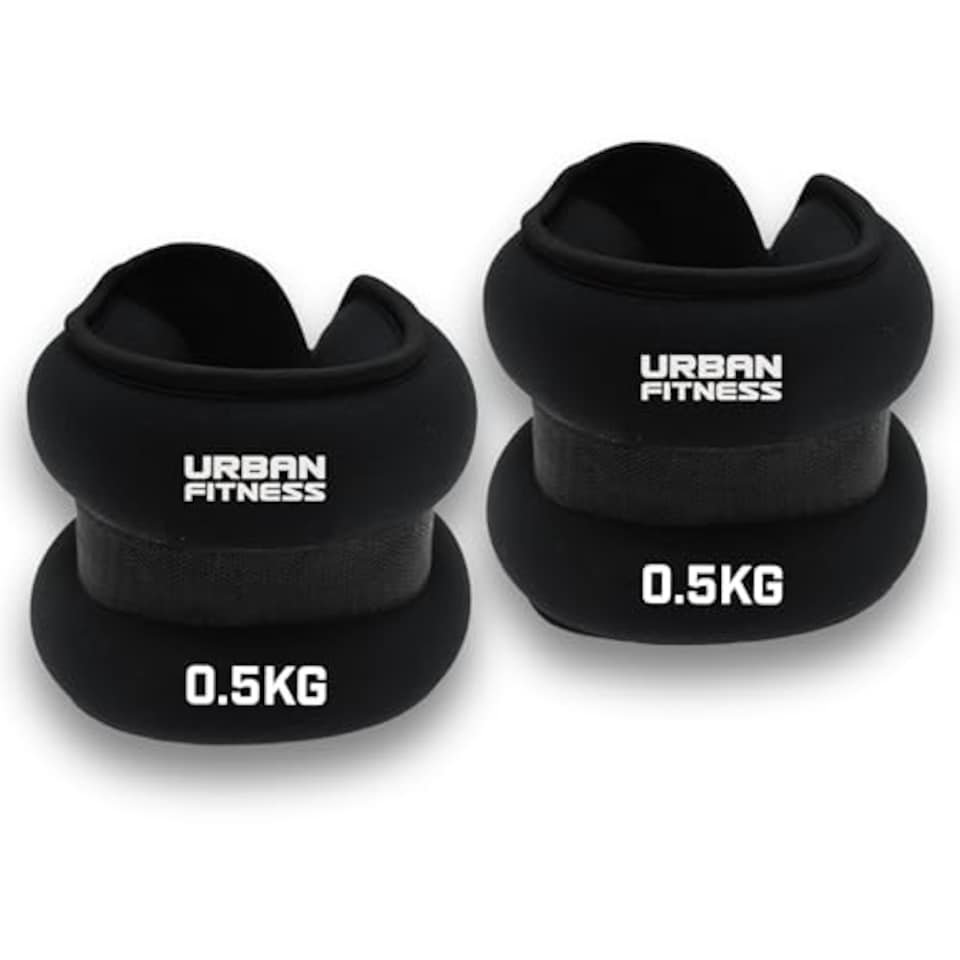 image 1 of Urban Fitness Neoprene Ankle Wrist Weights, Pair Of 2, Adjustable, Comfort Fit, Strength Training, Cardio, Rehabilitation, 2 X 0.5kg