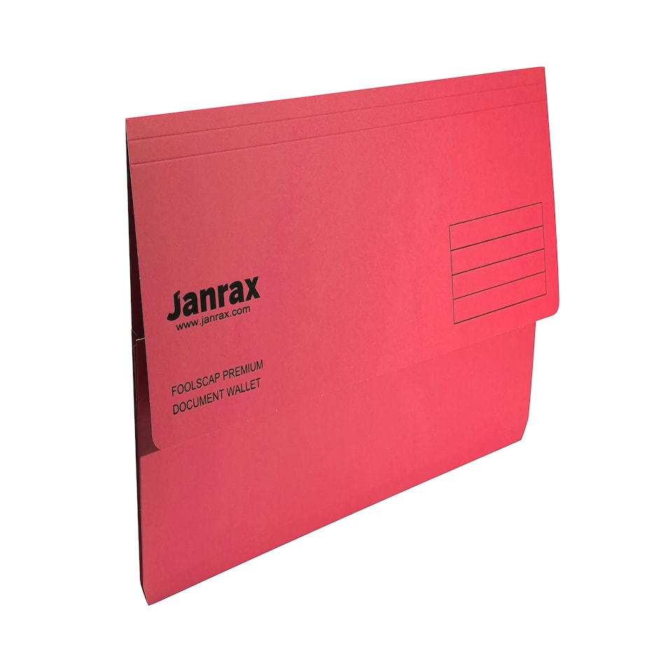 image 1 of Pack of 10 Red Card Premium Foolscap Document Wallets