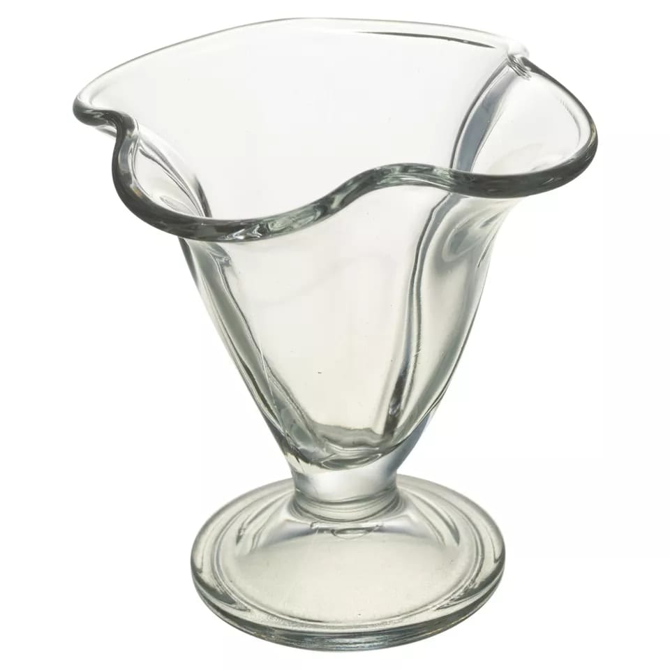 image 1 of Clear Glass Flower Shaped Dessert Bowls | Clear | 4