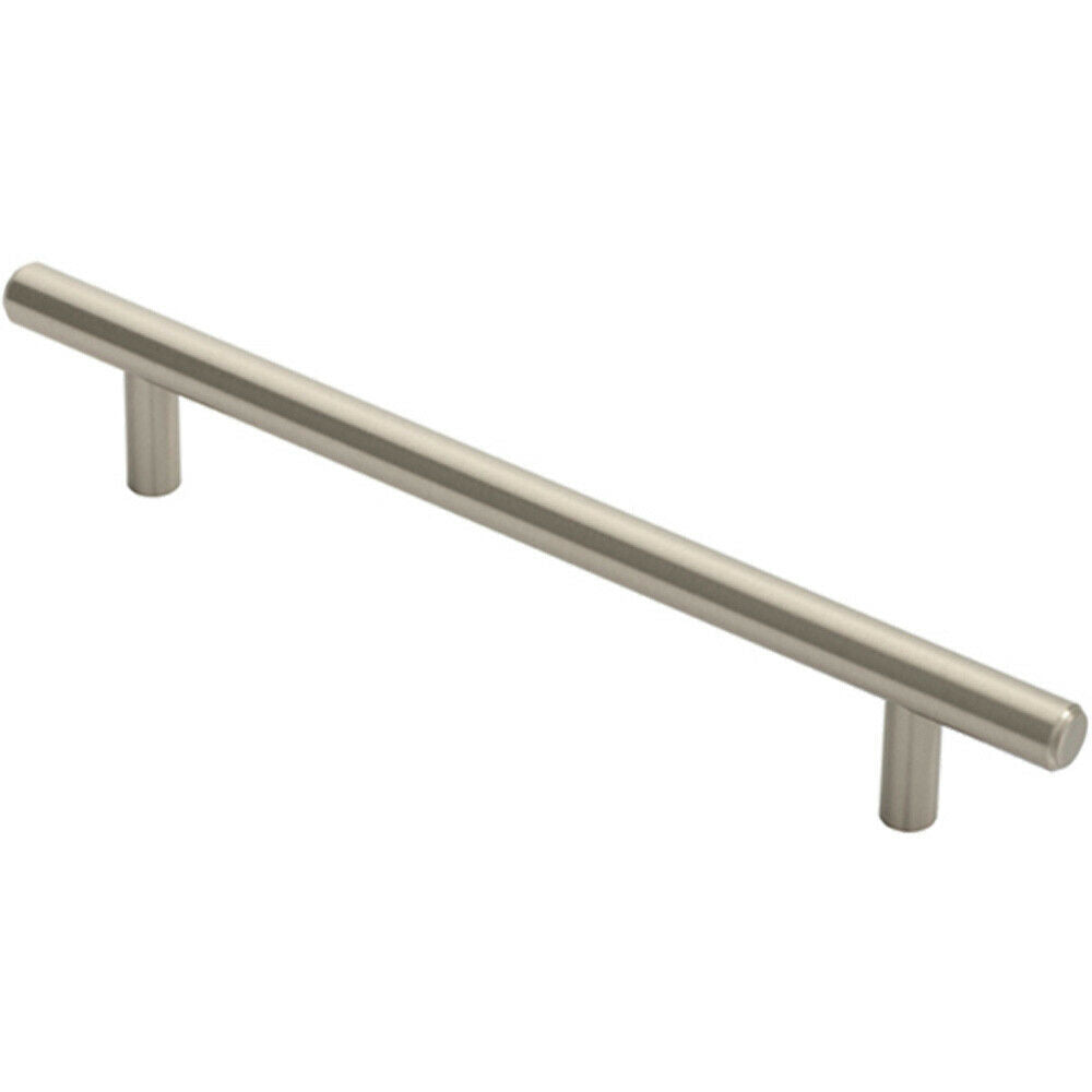 Loops Round T Bar Cabinet Pull Handle 220 x 12mm 160mm Fixing Centres Satin Nickel in Metallics