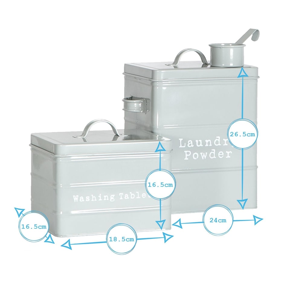 image 1 of Harbour Housewares 4 Piece Vintage Metal Utility Canisters Set - Grey | Grey | Grey | 4