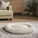 image 1 of OHS Ribbed Round Plush Plump Soft Warm Cosy Pet Dog Cat Cushioned Donut Bed Cream | M