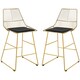 image 1 of HOMCOM Modern Counter Height Bar Stools Set of 2 pcs Wire Metal Barstools